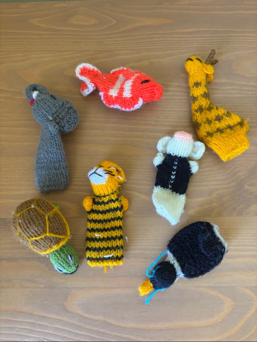 Handmade Knitted Animal Finger Puppets - Assorted Colors for Baby and Toddler